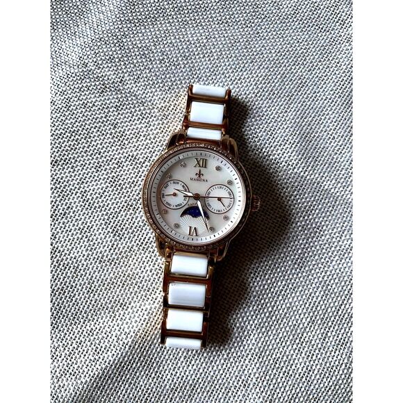 MAMONA Rose Gold Chronograph Wristwatch- Mother of Pearl Watch Face - Picture 2 of 8